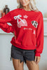 Gingham Patch Embroidered Rugby Game Day Stars Sweatshirt test