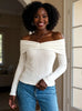 Off-Shoulder Ribbed Knit Top test