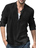 Men's Full Size Half Button Long Sleeve Shirt Plus Size test