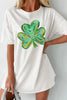 Lucky Clover Round Neck Short Sleeve T-Shirt test
