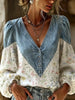 Full Size Denim Patchwork Floral Denim Top Plus Size test