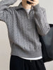Cable-Knit Half Zip Long Sleeve Sweater test