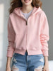 Full Size Casual Zip-Up Long Sleeve Hoodie Plus Size test