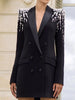Full Size Rhinestone Shoulder Double-Breasted Blazer Plus Size test
