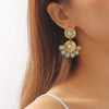18K Gold-Plated Turquoise Dangle Earrings test