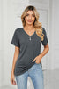 Decorative Button V-Neck T-Shirt test