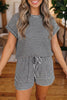 Striped Knit Short Sleeve Tee and Shorts Set