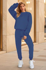 Women's Oversized Drop-Shoulder Sweatshirt & Jogger Pants Sweatsuit Set