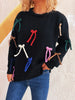 Colorful Bow Round Neck Sweater test