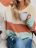 Color Block Round Neck Long Sleeve Sweater test