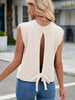 Cutout Round Neck Sleeveless Sweater test