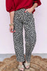 Leopard Print Barrel Jeans