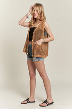 ADORA Button Down Crochet Vest Top - Shopimist
