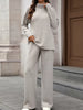 Ribbed Turtleneck Dropped Shoulder Top and Pants Sweater Set test