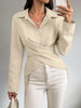 Criss-Cross Wrap Front Long Sleeve Shirt test