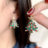 Christmas Tree Rhinestone Earrings test