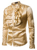 Men's Ruffle Front Long Sleeve Shirt test