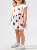 Children's Strawberry Print Ruffle Sleeve Casual Dress