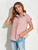 Swiss Dot Button Up Cap Sleeve Shirt test