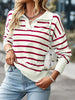 Striped Collared Neck Knit Top test