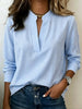 Full Size Plaid Notched Long Sleeve Blouse Plus Size test