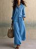 Full Size Button Up Shirt and Wide-Leg Pants Set Plus Size test