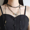 2 Piece Layered Leather Cord Boot Pendant Necklace test