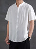 Men's Plus Size Casual Linen Short Sleeve Shirt test