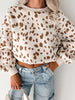 Leopard Print Dropped Shoulder Round Neck Casual Sweatshirt test