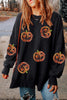 Pumpkin Print Dropped Shoulder Sweatshirt test