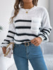 Striped Round Neck Long Sleeve Sweater test