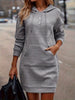Casual Textured Hooded Sweatshirt Dress test
