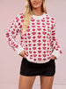 Heart & Diamond Pattern Long Sleeve Sweater test
