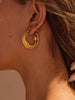18K Gold-Plated Crescent Moon Star Hoop Earrings test