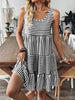 Casual Striped Tiered Ruffle Tank Dress test