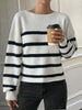Striped Round Neck Long Sleeve Knit Top test
