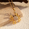 18K Gold-Plated Crab Pendant Necklace test