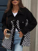 Checkered Snap Down Long Sleeve Jacket test