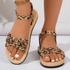Leopard Braided Ankle Strap Sandals test