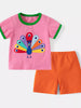 Children's Peacock Embroidered Short Sleeve Tee and Shorts Set test