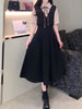 Contrast Short Sleeve Pleated Midi Dress test