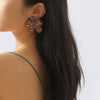 Beaded Bowknot Christmas Earrings test