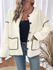 Contrast Trim Button Up Jacket test