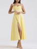Slit Sleeveless Zip Back Midi Dress test
