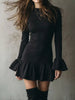 Long-Sleeve Ruffle Hem Mini Dress test