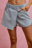 SO ME Washed Denim Wrap Skorts test