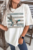 Full Size Retro Mallard Striped Print Casual Short Sleeve T Shirt Plus Size test