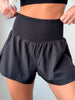 Solid Color Ribbed Patchwork High Waist Athletic Shorts test