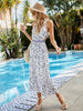 Printed Round Neck Sleeveless Midi Dress test