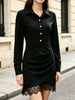 Long-Sleeve Shirt Dress with Lace Hem test
